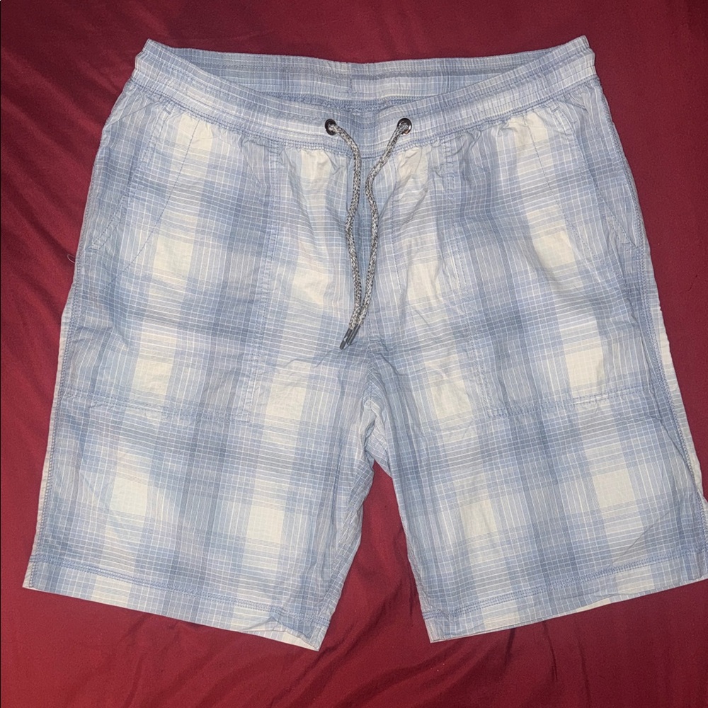 Tommy Bahama Light Blue Plaid Swim Shorts
